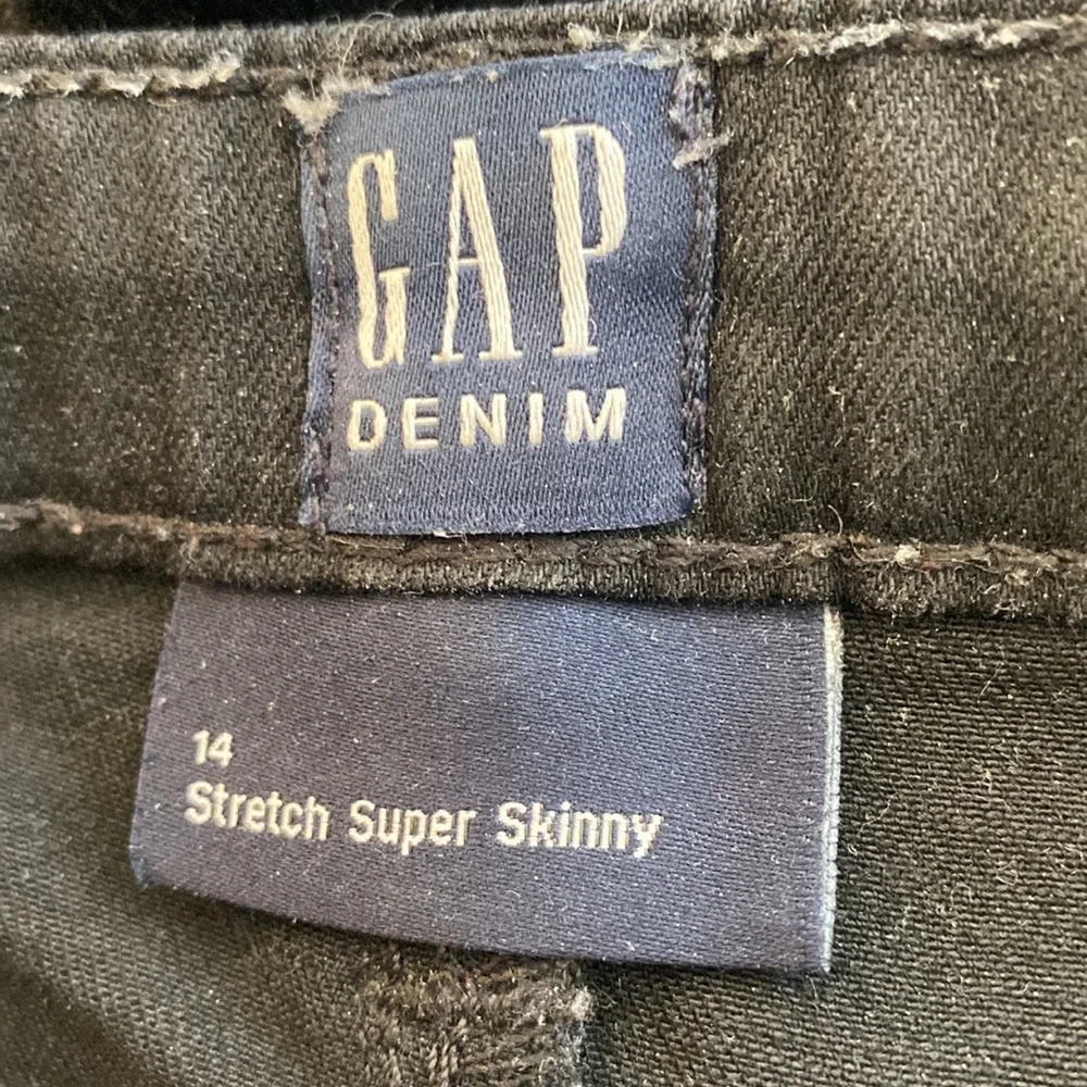 Gap black stretch super skinny girls denim jeans 14